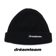 DREAM TEAM Logo Short Beanie Cap BLACK画像