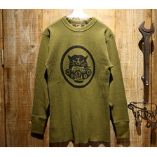 FREEWHEELERS CREW NECK THERMAL LONGSLEEVE SHIRT &ldquo;U.S.ARMY TDB 801st SQ&rdquo; 2035001画像