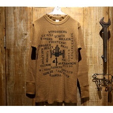 FREEWHEELERS CREW NECK THERMAL LONGSLEEVE SHIRT &ldquo;4 BANGERS FOREVER&rdquo; 2035002画像