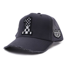 YOSHINORI KOTAKE DESIGN CHECKER FLAG 1LOGO MESH CAP DARK GRAY画像