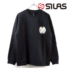 SILAS HEAVY WEIGHT FLEECE PRINTED CREW BLACK 110203013011画像