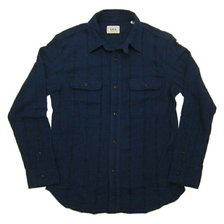 UES Original Cotton Twisted Yarn Fabric Work Shirt INDIGO 502001画像