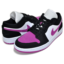 NIKE WMNS AIR JORDAN 1 LOW black/cactus flower-white DC0774-005画像