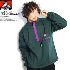 BEN DAVIS HALF SNAP PULLOVER SWEAT -D.GREEN- C-0780061画像