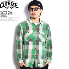 CUTRATE HEAVY NEL CHECK SHIRT -GREEN- CR-20AW070画像