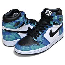 NIKE WMNS AIR JORDAN 1 HIGH OG TIE-DYE white/black-aurora green CD0461-100画像