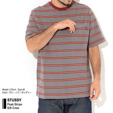 STUSSY Peak Stripe S/S Crew 1140221画像