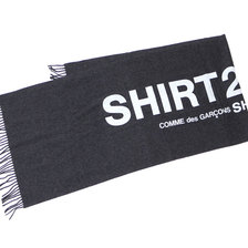 COMME des GARCONS SHIRT wool cloth on logo print GRAY画像
