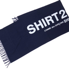 COMME des GARCONS SHIRT wool cloth on logo print NAVY画像