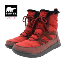 SOREL WHITNEY II SHORT LACE Red Dahlia WOMENS NL3821-660画像