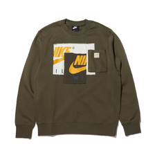 NIKE AS M NSW CRW BB NW MEDIUM OLIVE/SAIL/DARK SULFUR DC6732-222画像