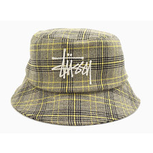 STUSSY Big Logo Plaid Bucket Hat 132994画像