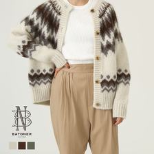BATONER MOHAIR NORDIC CREW NECK CARDIGAN BN-20FL-056画像