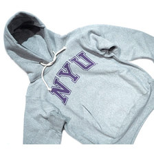 Champion C5-S104 CLASSIC COLLAGE REVERSE WEAVE P/O HOODIE "NYU" made in U.S.A. ox grey画像
