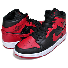 NIKE AIR JORDAN 1 MID BRED black/gym red-white 554724-074画像