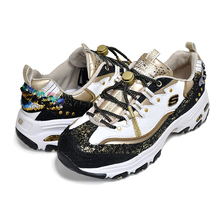 SKECHERS PREMIUM HERITAGE D LITES GLAMOROUS VIEW BLACK/GOLD 149245-BKGD画像