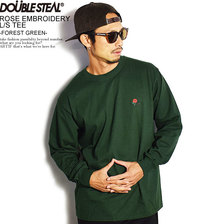 DOUBLE STEAL ROSE EMBROIDERY L/S TEE -FOREST GREEN- 905-12054画像