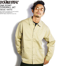 DOUBLE STEAL ONE POINT COVERALL JKT -BEIGE/WHITE- 704-32043画像