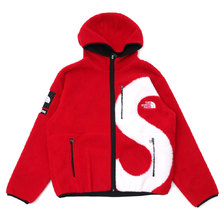Supreme &times; THE NORTH FACE 20FW S Logo Hooded Fleece Jacket RED NT62004I画像