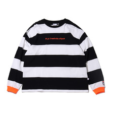 FILA STRIPE LONG SLEEVE TEE BLACK FM9833-08画像