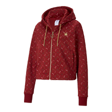 PUMA &times; CO AOP CROPPED FULL-ZIP Red Dahlia-AOP 598788-50画像