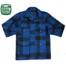 FILSON 10043 MACKINAW WOOL CRUISER JACKET cobalt blue x black画像