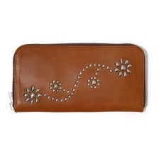 HTC Round Zip Long Wallet LIGHT BROWN画像