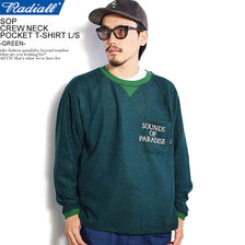 RADIALL SOP - CREW NECK POCKET T-SHIRT L/S -GREEN- RAD-20AW-CUT005画像