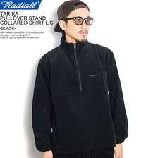 RADIALL TARIKA - PULLOVER STAND COLLARED SHIRT L/S -BLACK- RAD-20AW-SH007画像