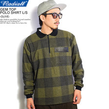 RADIALL GEM TOP - POLO SHIRT L/S -OLIVE- RAD-20AW-CUT009画像