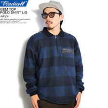 RADIALL GEM TOP - POLO SHIRT L/S -NAVY- RAD-20AW-CUT009画像