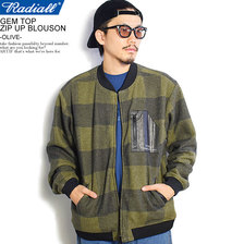 RADIALL GEM TOP - ZIP UP BLOUSON -OLIVE- RAD-20AW-CUT010画像