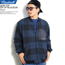 RADIALL GEM TOP - ZIP UP BLOUSON -NAVY- RAD-20AW-CUT010画像