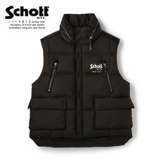 Schott LAMB LEATHER COMBI DOWN VEST 3102057画像