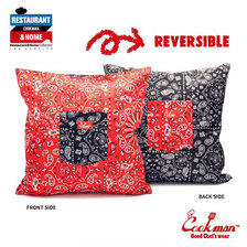 COOKMAN CUSHION POCKET COVER REVERSIBLE -PAISLEY RED & BLACK- 233-01914画像