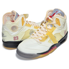 NIKE AIR JORDAN 5 RETRO SP OFF-WHITE sail/fire red-muslin-black DH8565-100画像