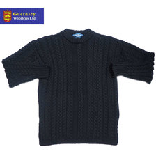 Guernsey Woollens TWISTON CREWNECK SWEATER black画像