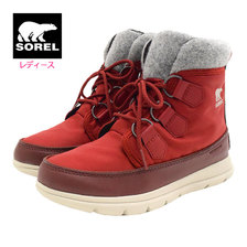 SOREL SOREL EXPLORER CARNIVAL Red Dahlia WOMENS NL3421-660画像