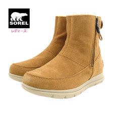 SOREL EXPLORER ZIP Camel Brown WOMENS NL3812-224画像