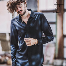 NO ID. BLACK グラデーションプリントフライフロントシャツ 448777-573S画像