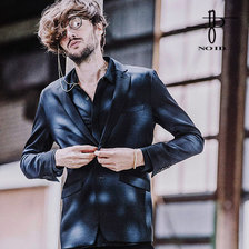 NO ID. BLACK グラデーションプリントノッチドラペル2B-JKT 448777-571J画像