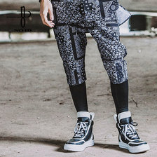 NO ID. BLACK ストレッチレイヤードサルエルクロップドPT 448220-583P画像