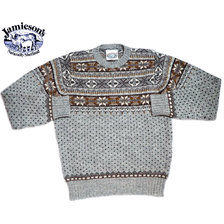 Jamieson's MK158-731-20 CREWNECK FAIRISLE SWEATER grey mix画像