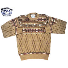 Jamieson's MK158-731-85 CREWNECK FAIRISLE SWEATER medium brown mix画像