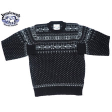 Jamieson's MK158-731-45 CREWNECK FAIRISLE SWEATER black mix画像