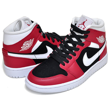 NIKE WMNS AIR JORDAN 1 MID gym red/white-black BQ6472-601画像