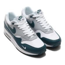 NIKE AIR MAX 1 LV8 WHITE/DARK TEAL GREEN-WOLF GREY-BLACK DH4059-101画像