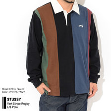 STUSSY Vert Stripe Rugby L/S Polo 1140228画像