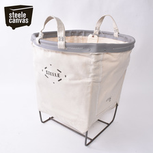 STEELE CANVAS BASKET ROUND CARRY BASKET 1.5BU(GREY VINYL RIM)画像