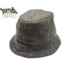 Hanna Hats HARRIS TWEED WEE THATCH HAT olive画像